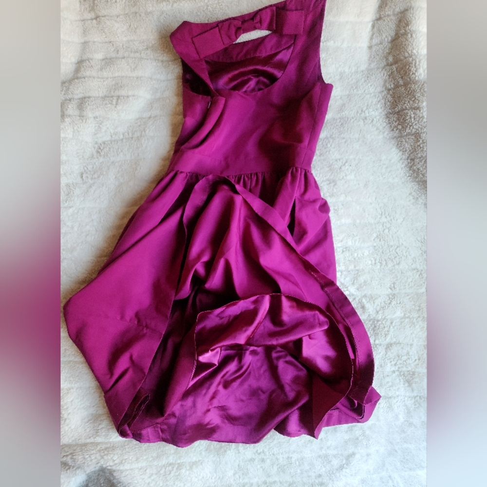 Ted Baker London fit and flare dress Open Back Bow Fuschia Sz 6 Nwt TB sz 2 - Picture 11 of 11